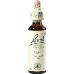 Das Bild zeigt eine Flasche Bach-Blüten-Essenz mit der Aufschrift "Elm".