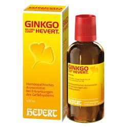 Eine Medikamentenflasche und -verpackung mit der Aufschrift "Ginkgo Hevert".