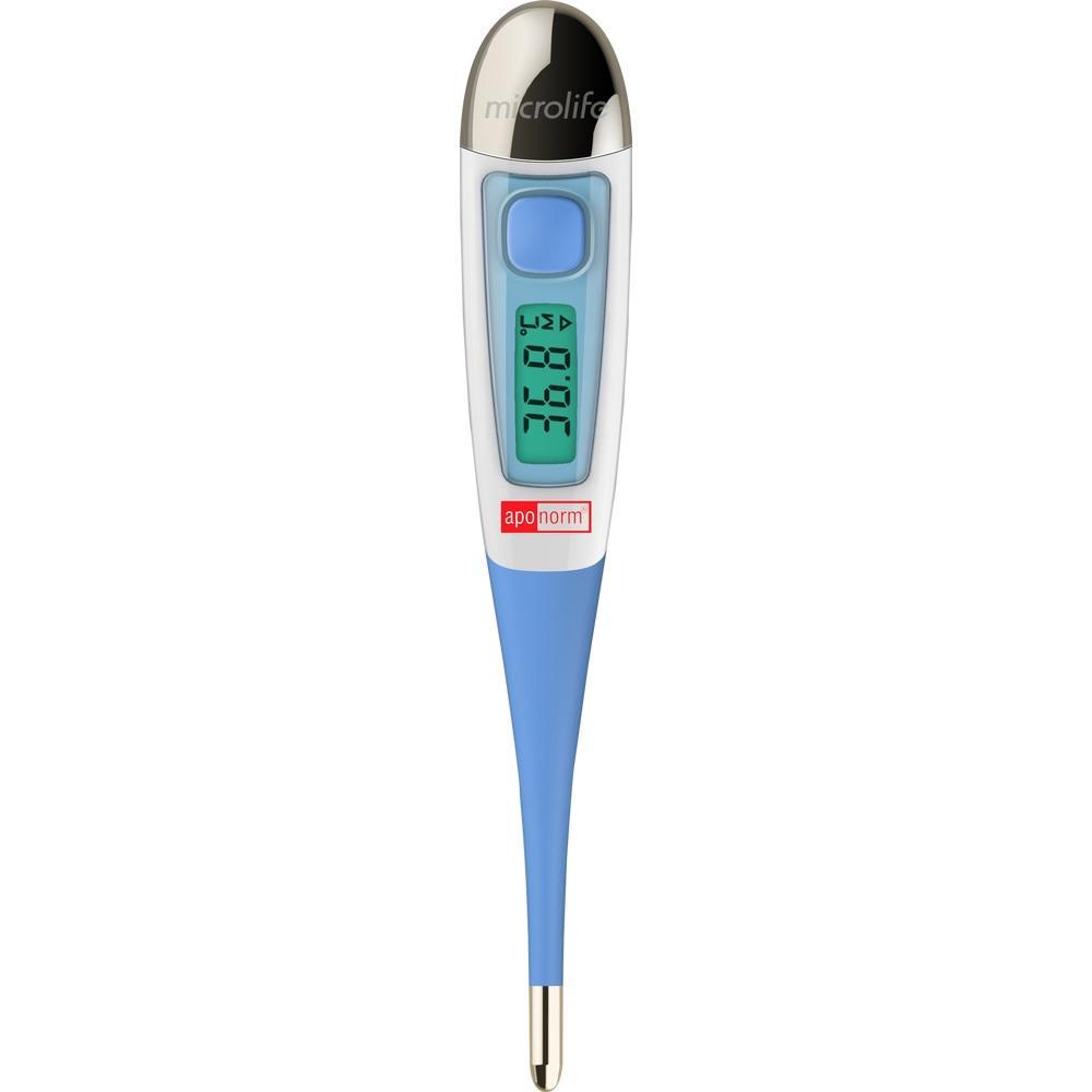 Ein digitales Fieberthermometer zeigt 36,6 Grad Celsius an.
