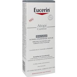 Eine Eucerin AtopiControl Balsam-Verpackung für gereizte Haut.